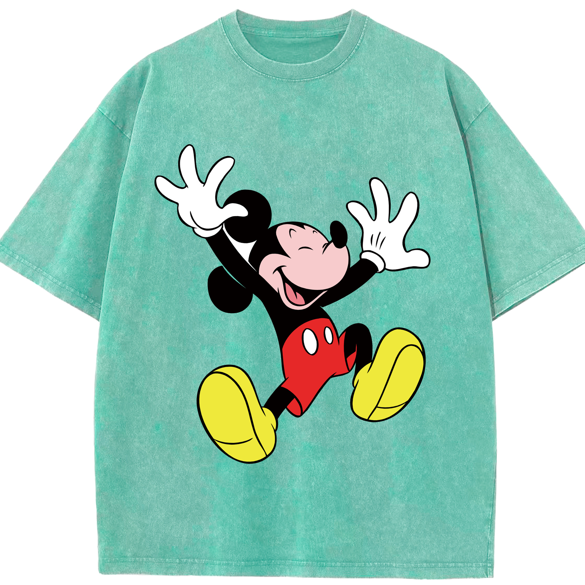 （画像用） ミッキーマウス Mickey Mouse 綿100% ヴィンテージ風 半袖Tシャツ（フロントプリント）